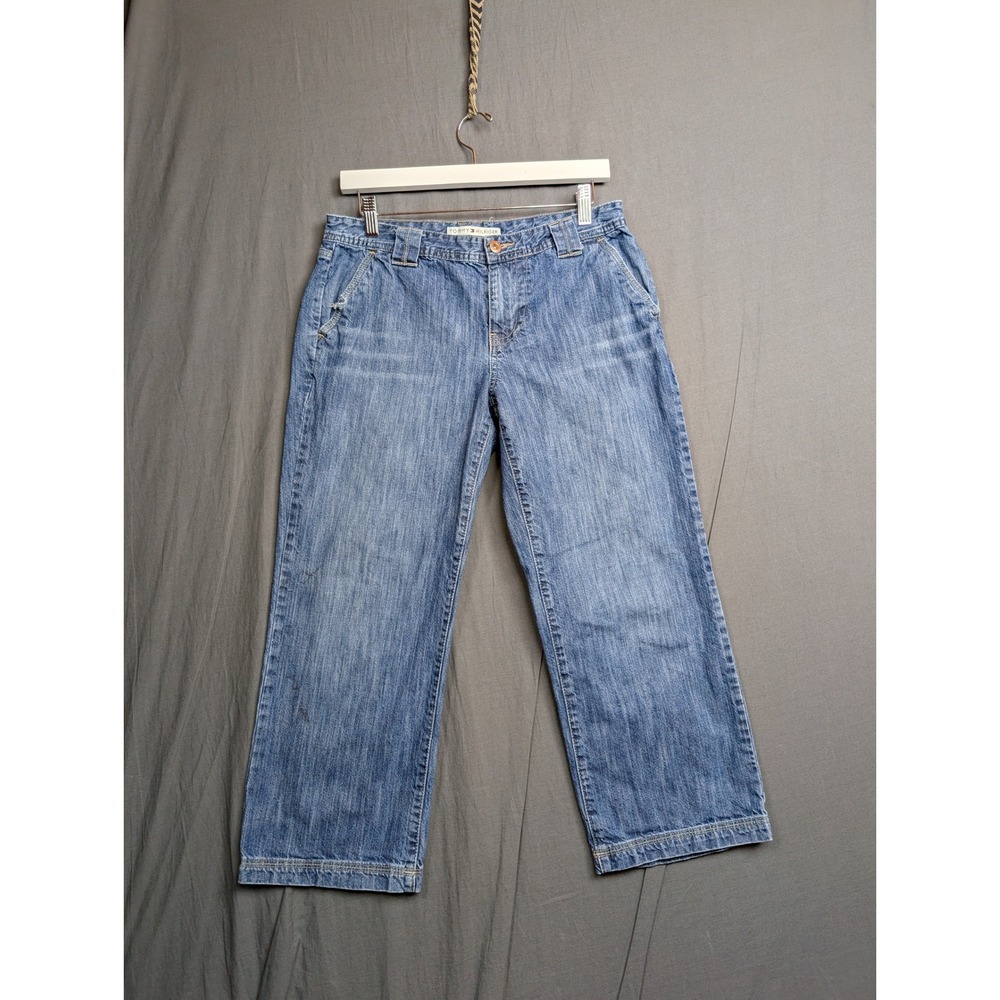 Tommy Hilfiger Womens Size 8 Wide Leg Blue Denim Jeans Relaxed Carpenter Style